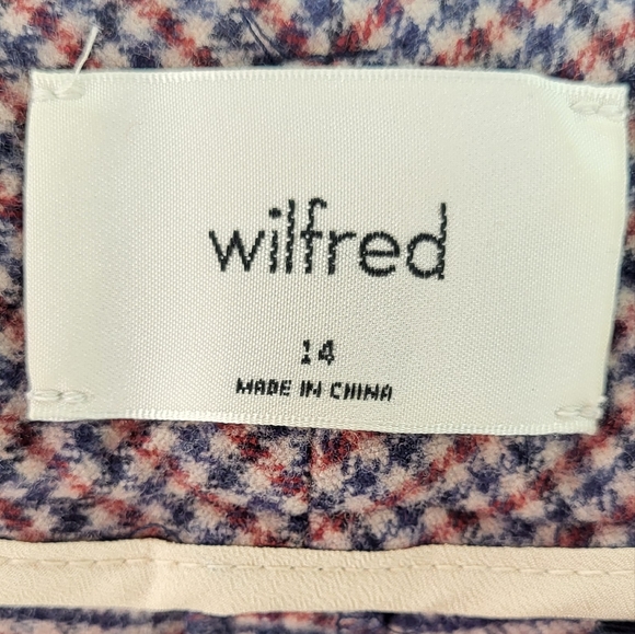 Aritzia Wilfred Tie-Front Wool/Cashmere Blend Pant size 14 in Eliot Plaid - Picture 4 of 6